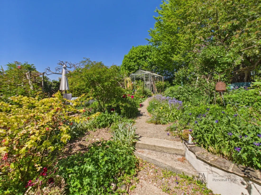 Winding garden pathways