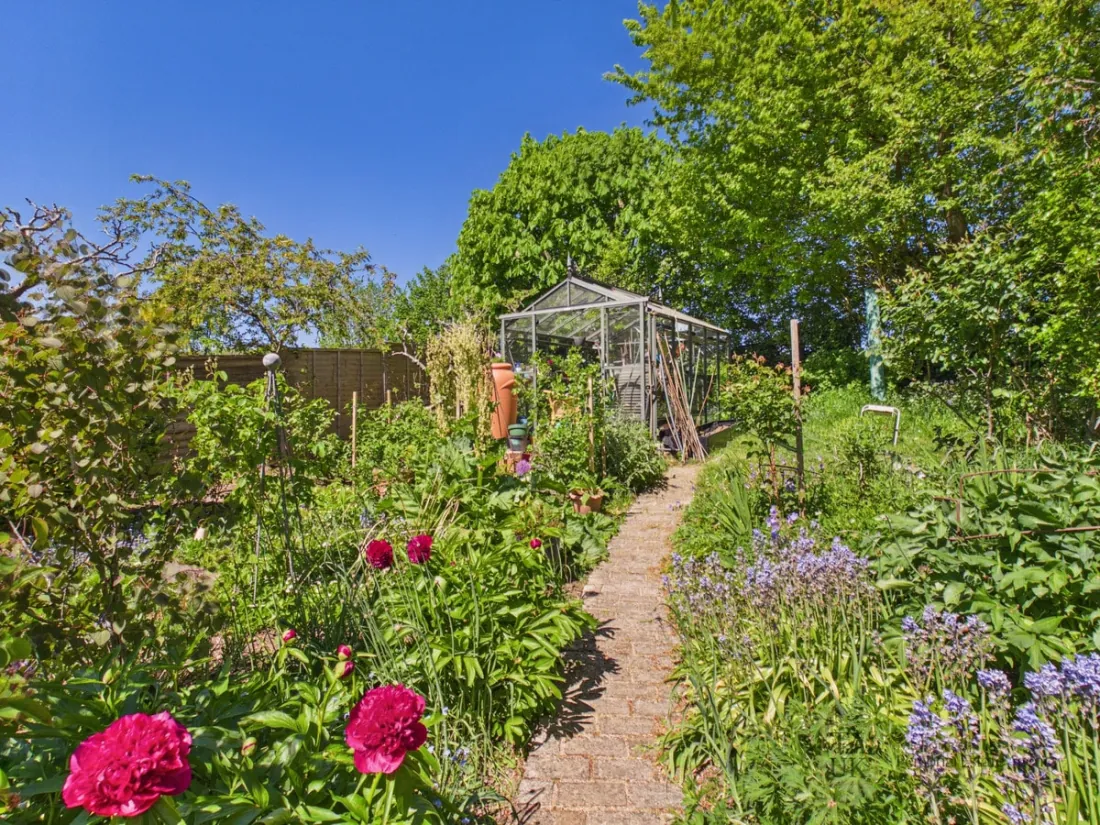 The landscaped rear garden