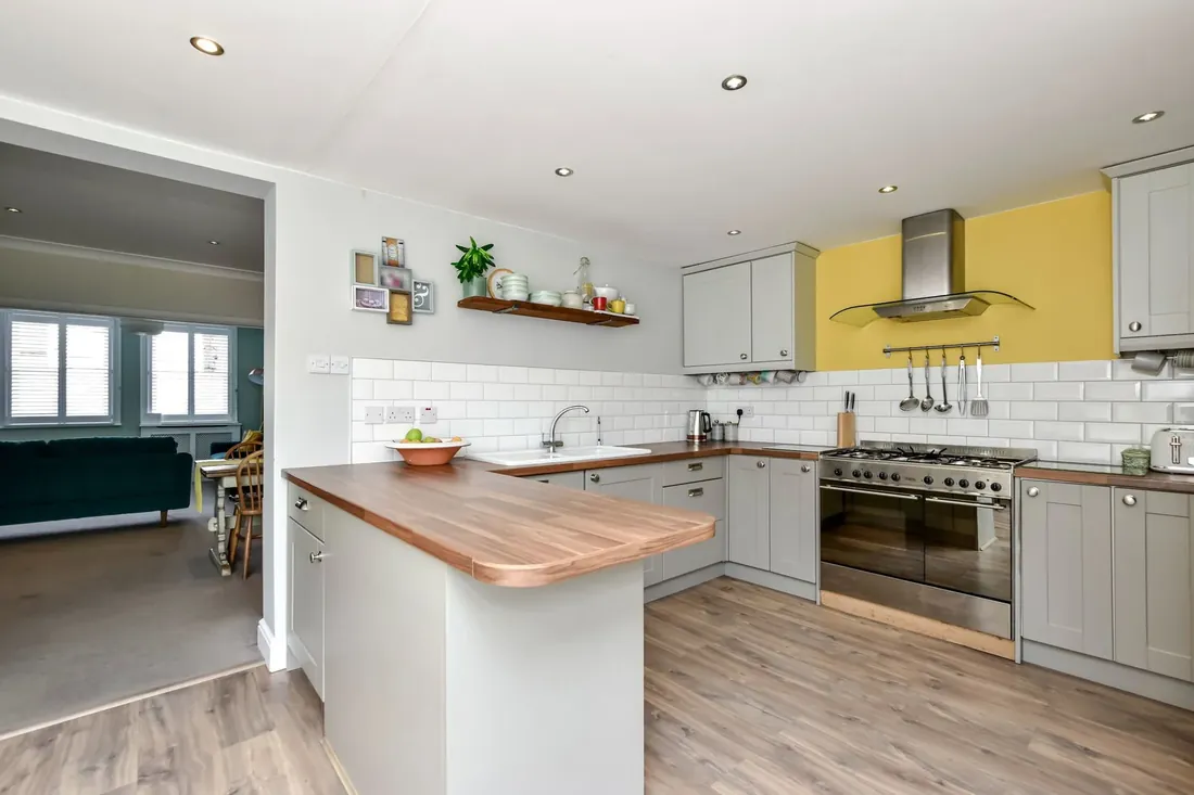 The kitchen — worktop and cabinetry