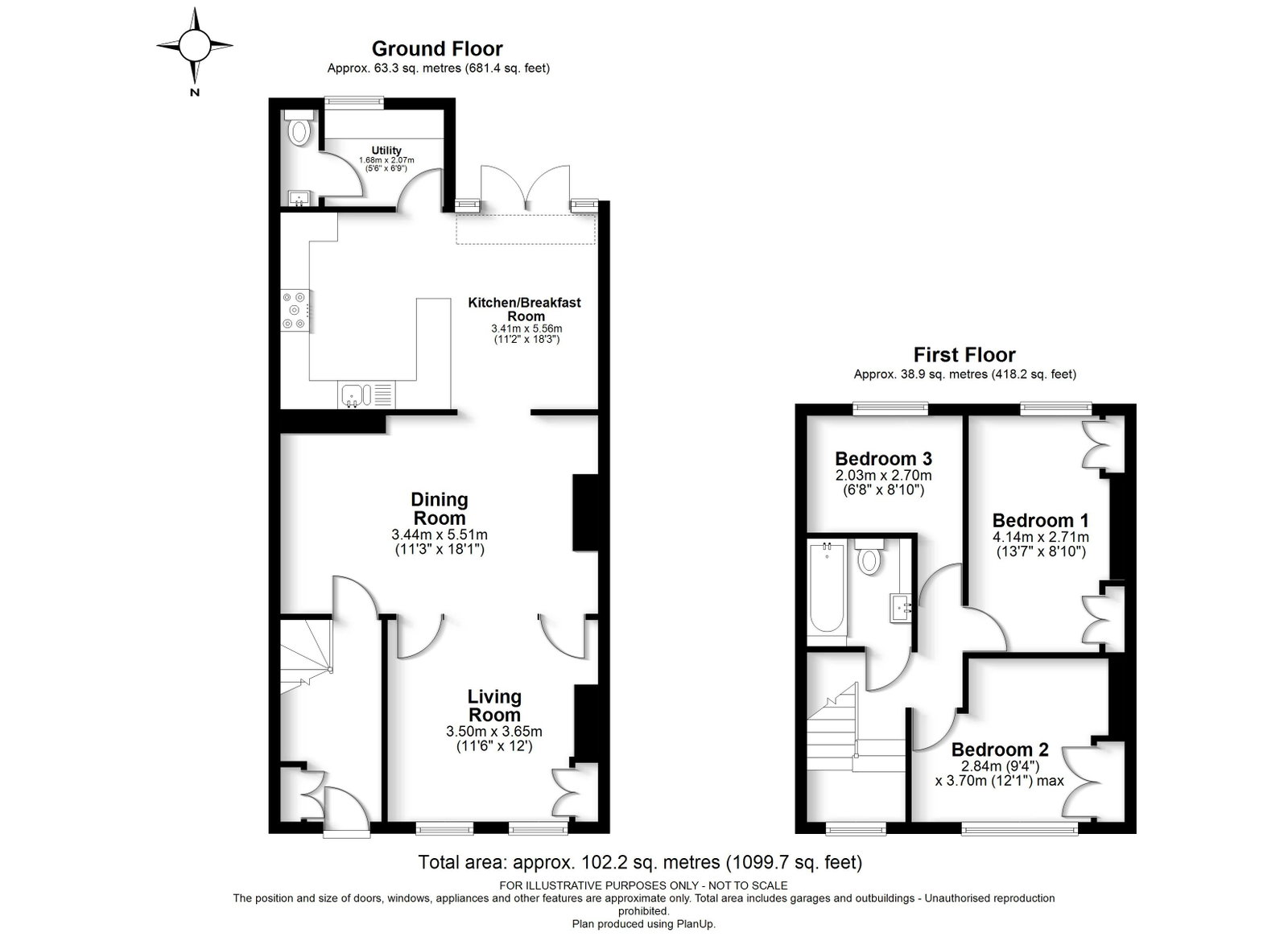 The composite floor plan for 48 Dickinson Square