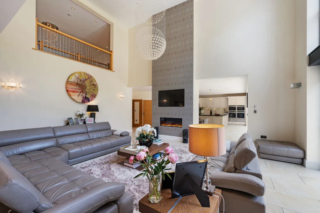 A garden-facing reception
