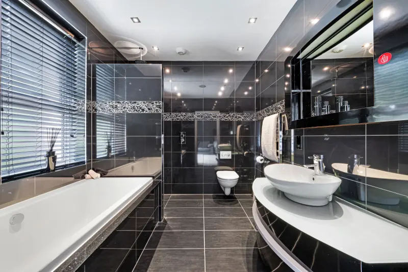 A spa-style bathroom