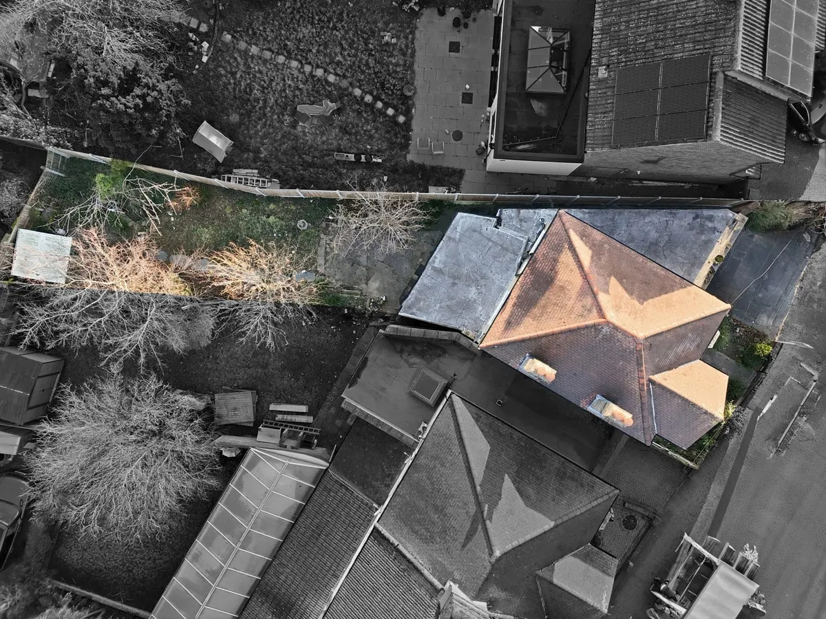 Aerial overhead of the property and grounds