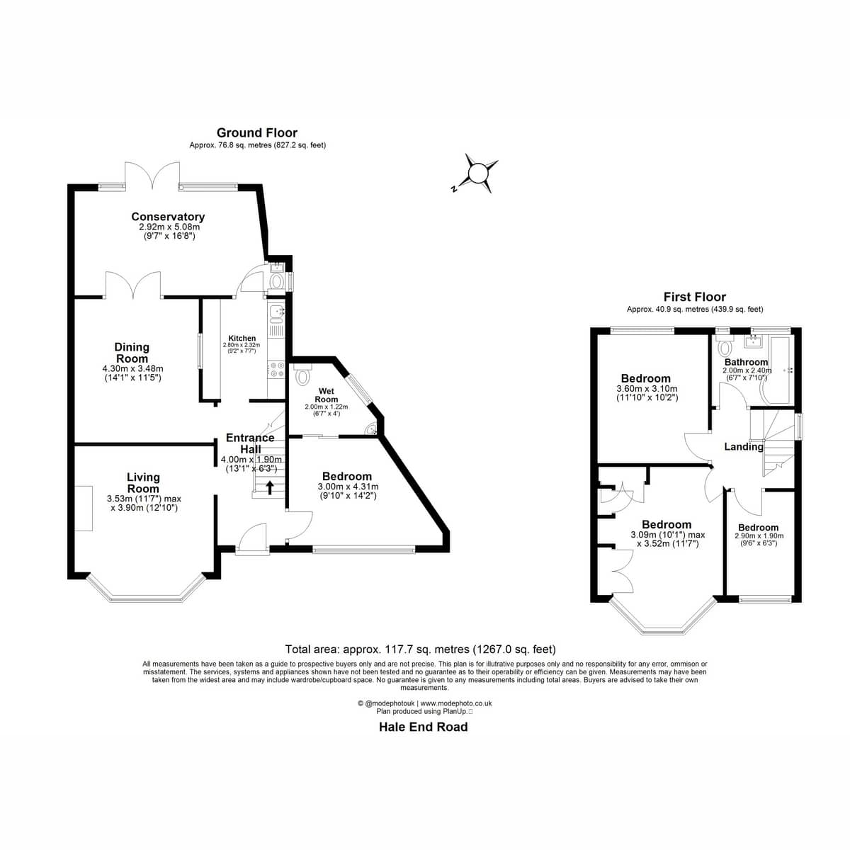 The composite floor plan for Hale End Road