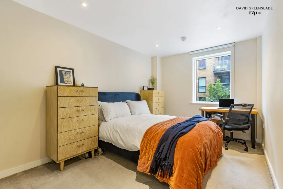The double bedroom with built-in wardrobes