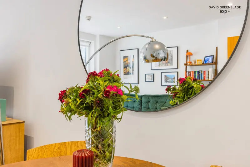 The dining corner within the open-plan room