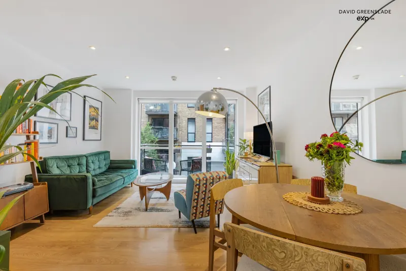 The dining area set for company