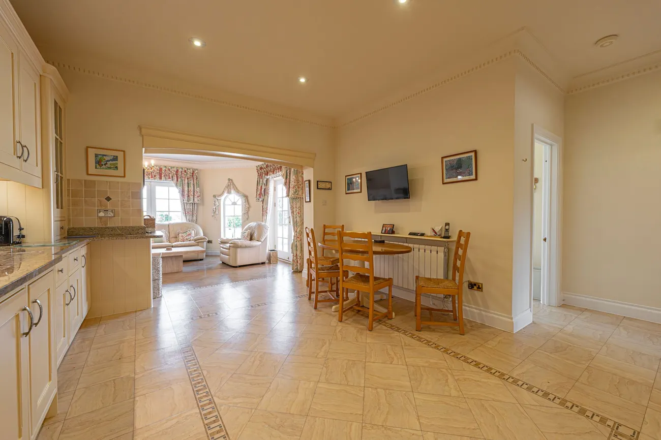 Kitchen-dining axis.