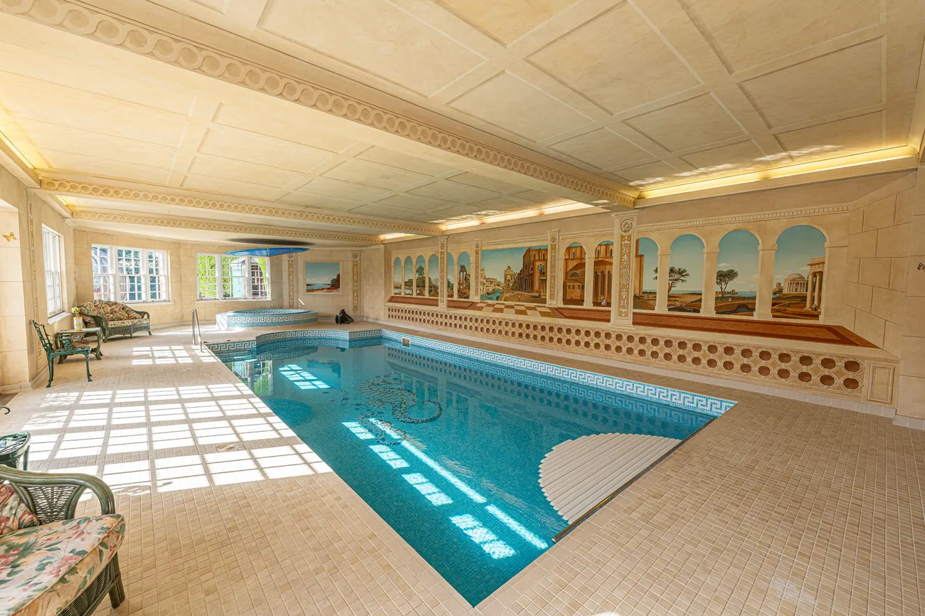 The indoor pool complex.