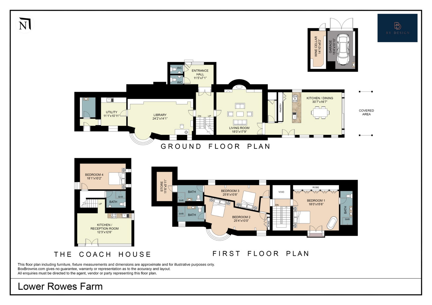 The composite floor plan for Lower Rowes Farm