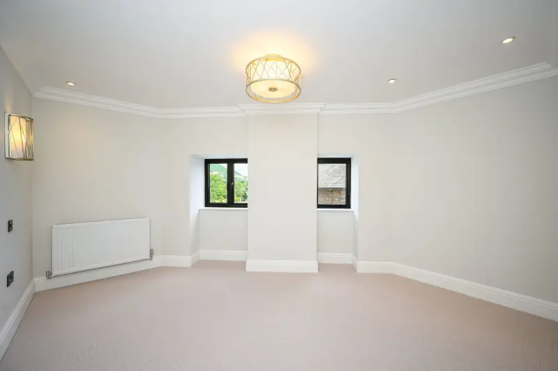 The family room with a wide garden bay