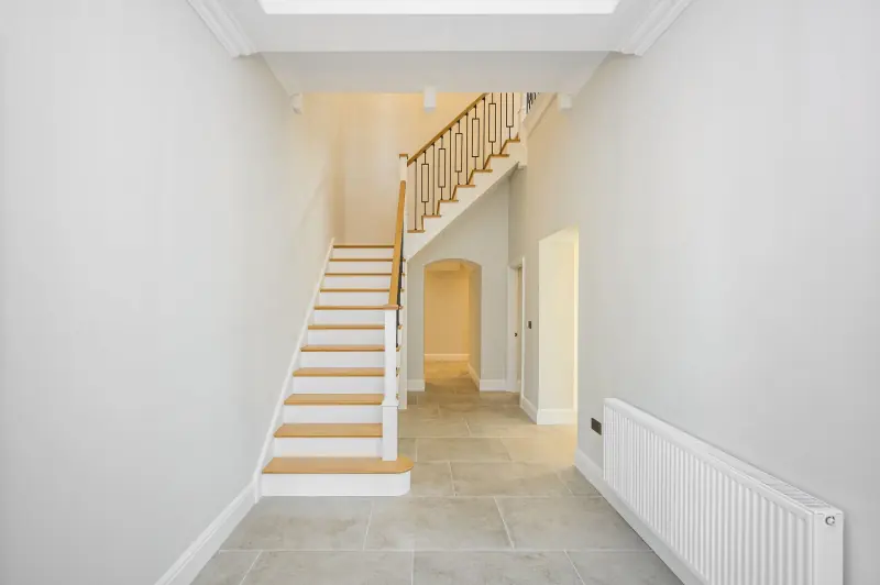 The entrance hall and staircase