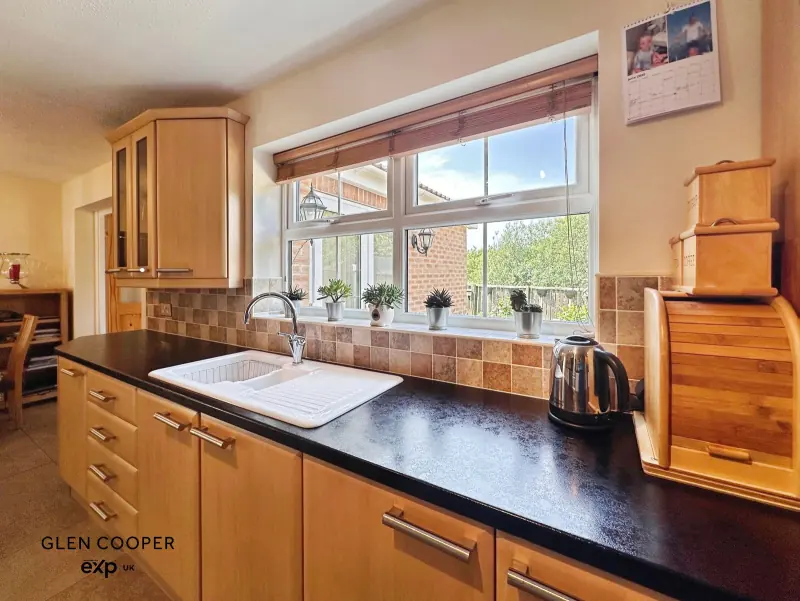 Kitchen sink with garden view