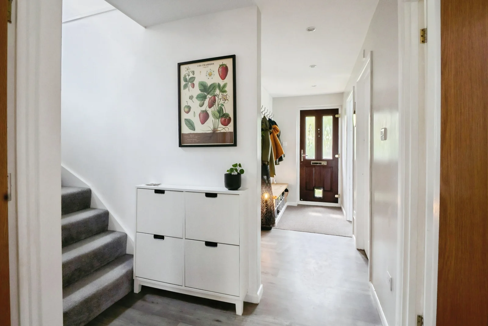 The entrance and stairs