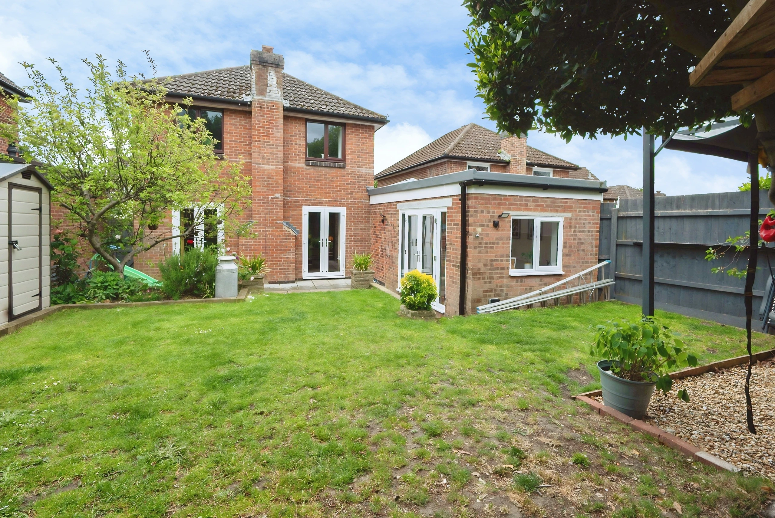 The rear of the home and garden