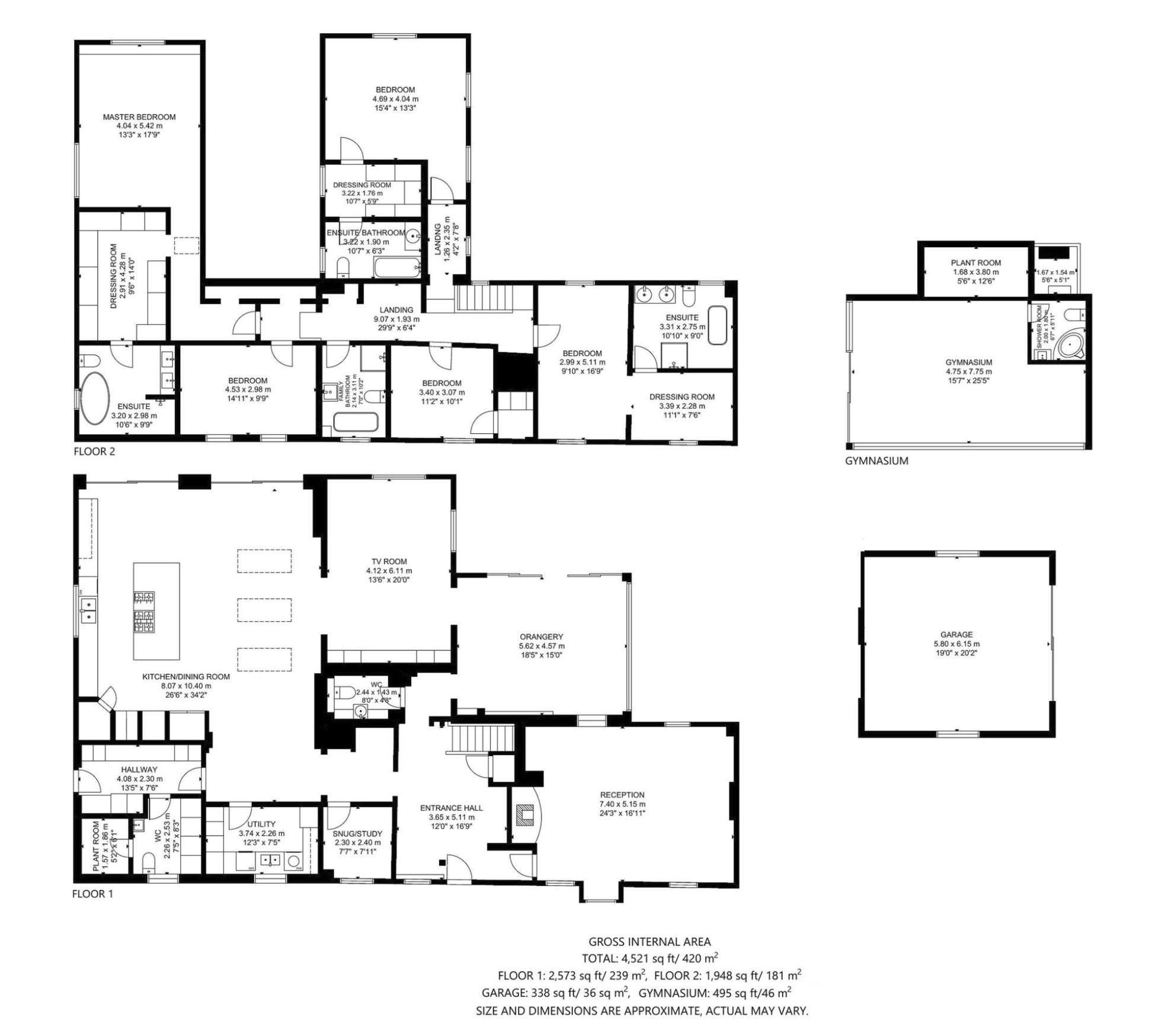 The composite floor plan of Sparrows Farm
