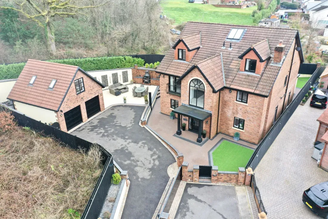 Aerial of the home in its setting