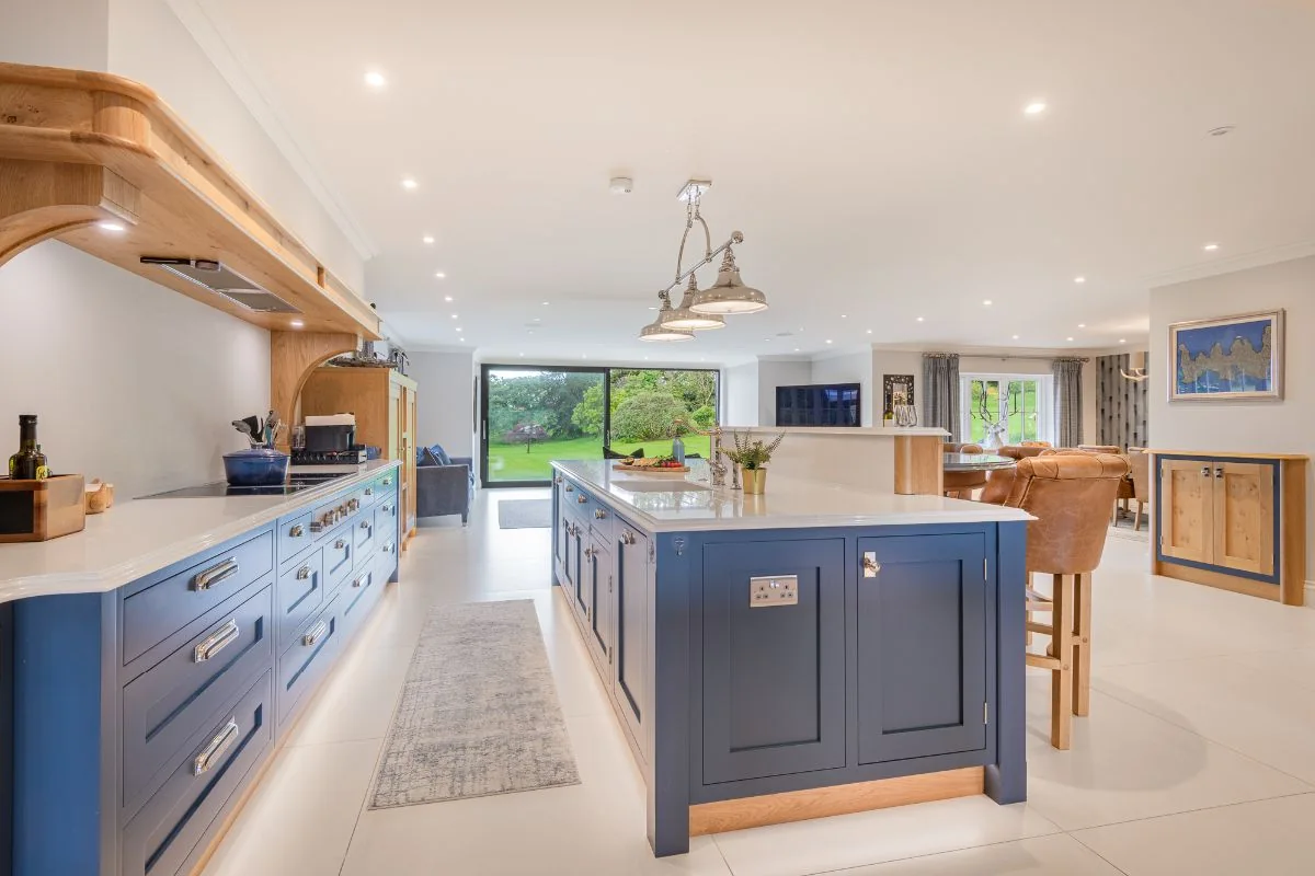 The open-plan kitchen and dining space
