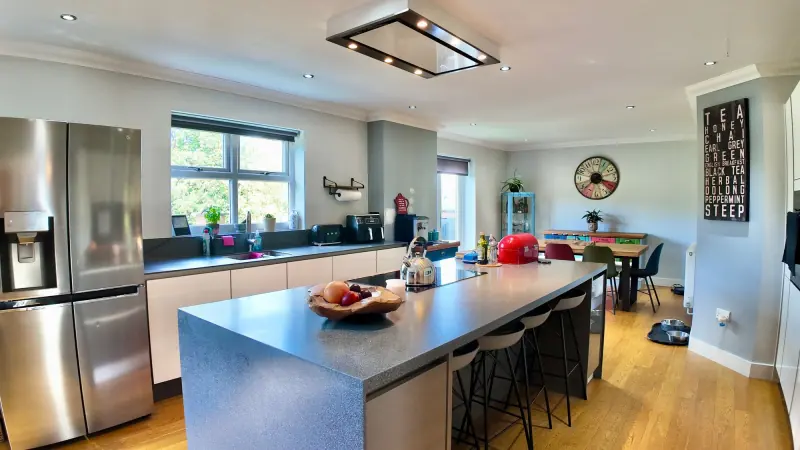 Kitchen island and integrated appliances