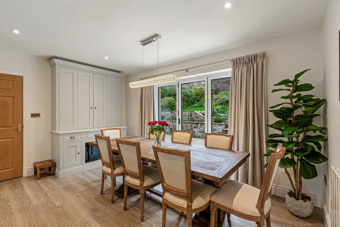 The dining end of the kitchen.