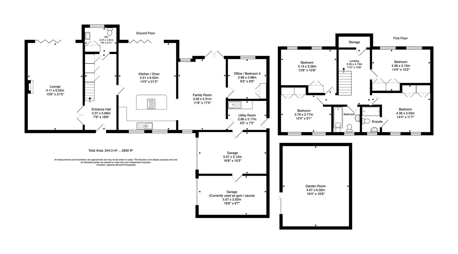 The composite floor plan for Priory House