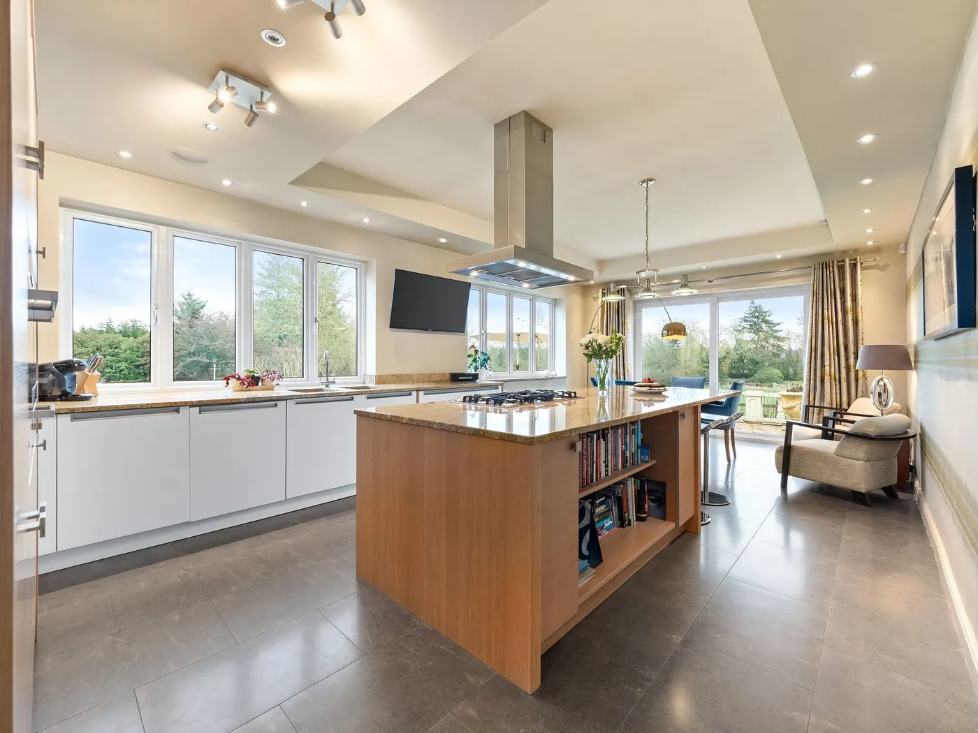The open-plan kitchen at Rivermead