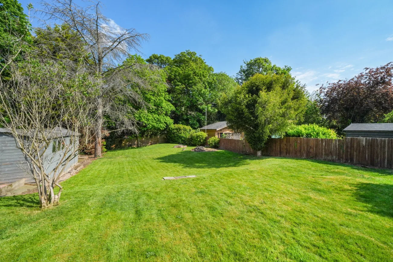 Garden lawn looking back to the home