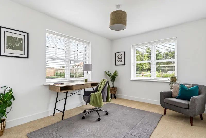 The flexible ground-floor reception, currently dressed as a study
