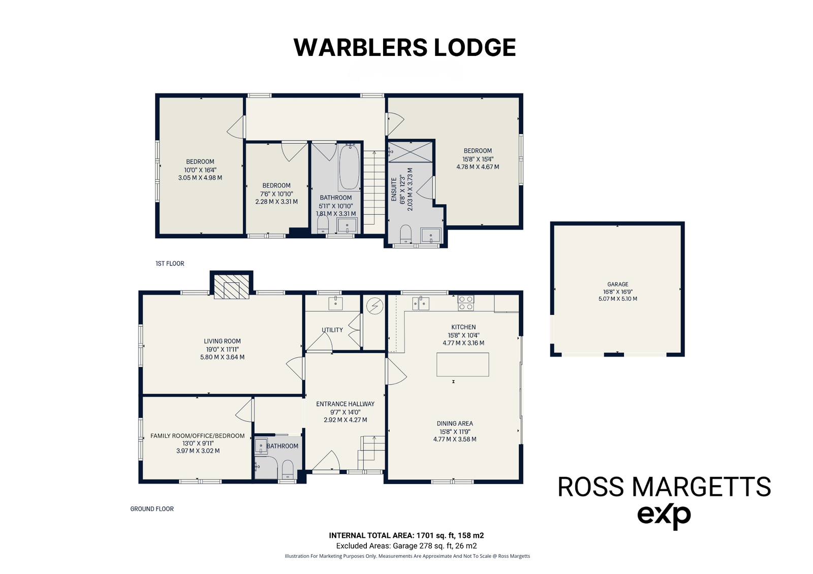 The composite floor plan of Warblers Lodge