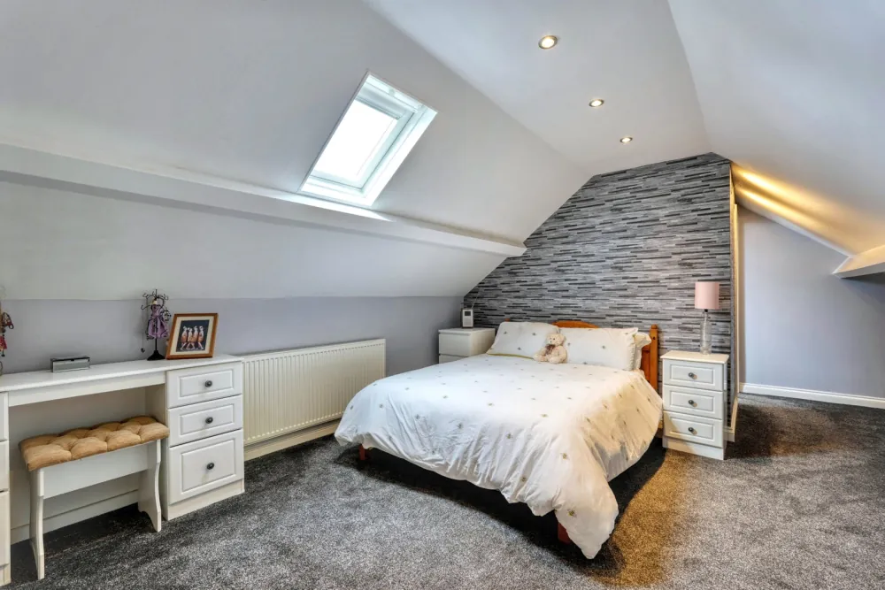 9A Scaw Road — the main loft bedroom
