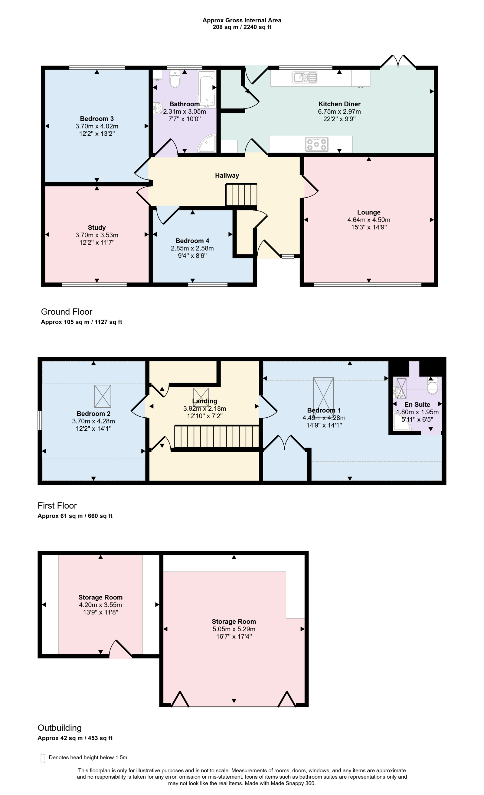 The composite floor plan for 9A Scaw Road