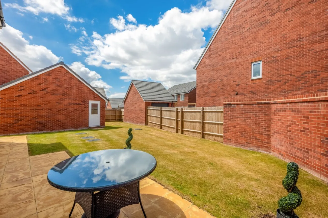Rear patio at Sorrel Green, Warwick.