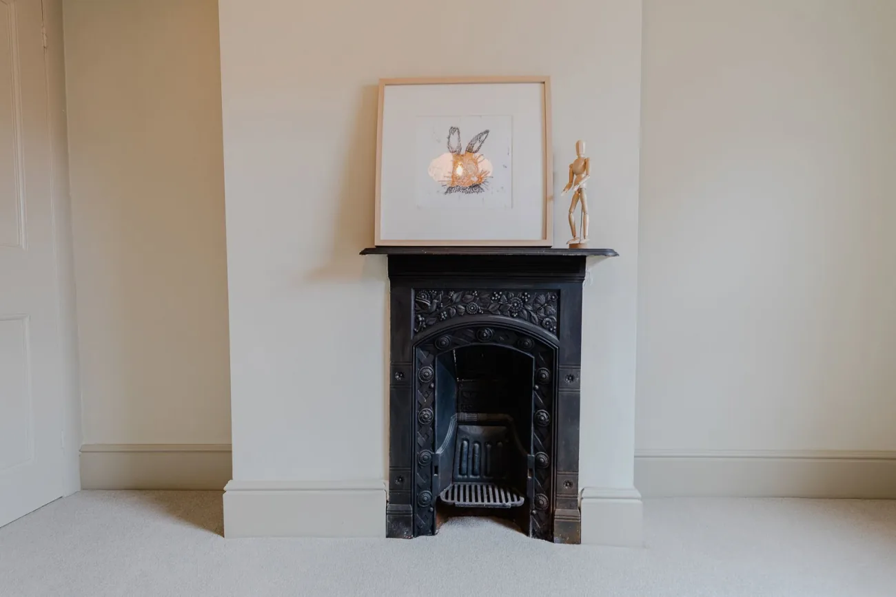 Cast-iron bedroom fireplace