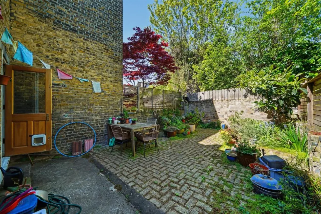 North-facing rear garden