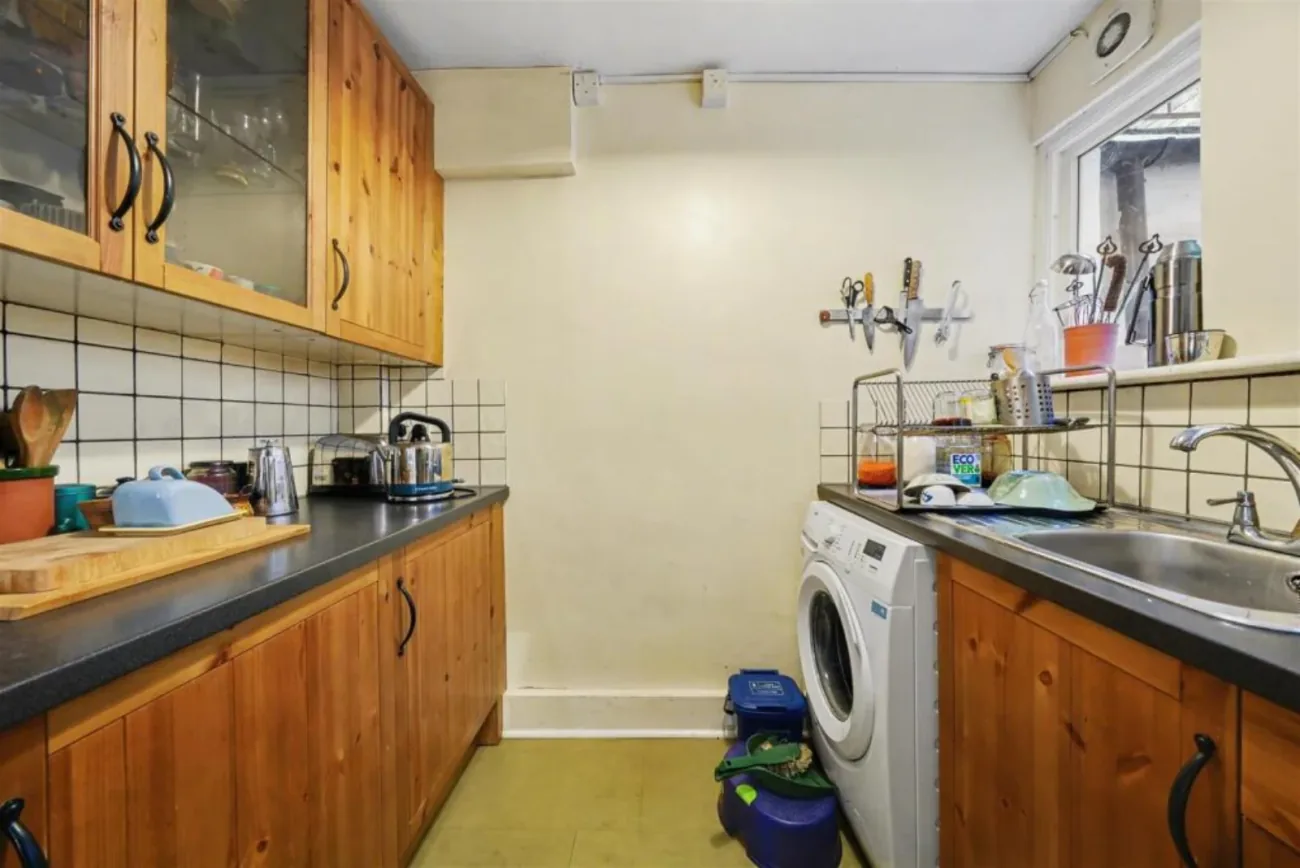 Galley utility behind the kitchen